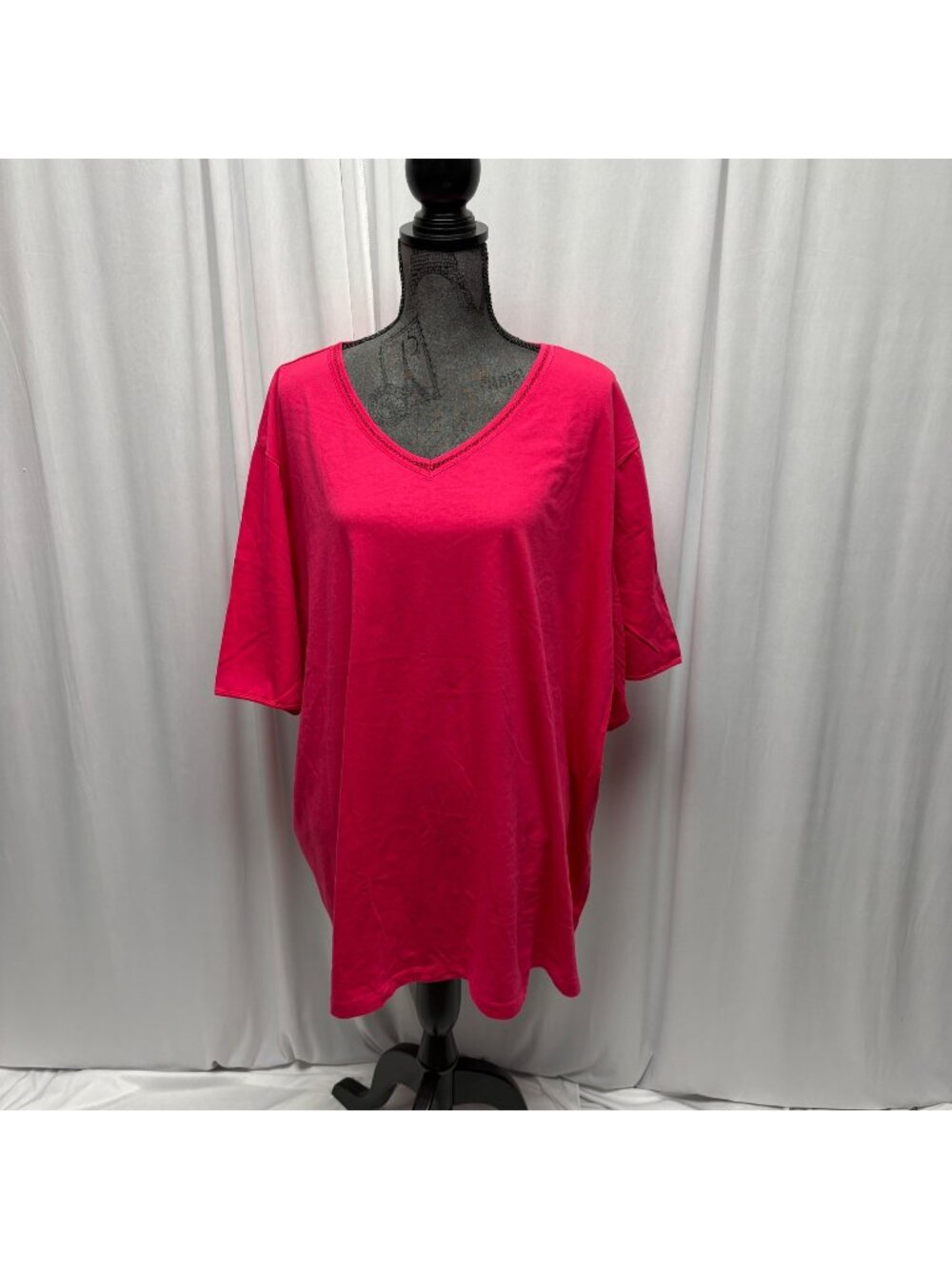 Serenada Rose V-Neck Sleepwear Womens Size 5X 34-36W Cotton Blend Pajamas NEW